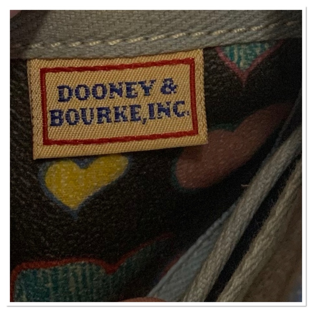 Dooney & Bourke Vintage Y2K Tiny Tassel Scribble Hearts Tote Multicolor - Picture 12 of 12